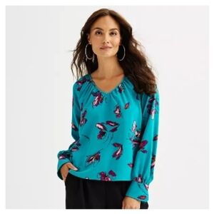 Nine West Floral Blouse Women's Sz S